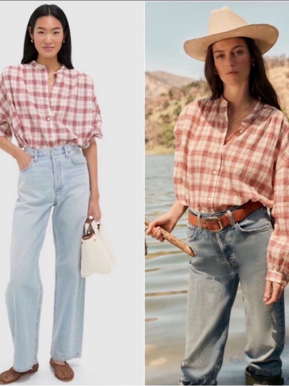 Tuckernuck Juliette Plaid Button Down Coastal Prep Oversized Relaxed Size S